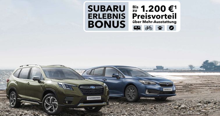 Jetzt loslegen mit dem Subaru Erlebnis-Bonus